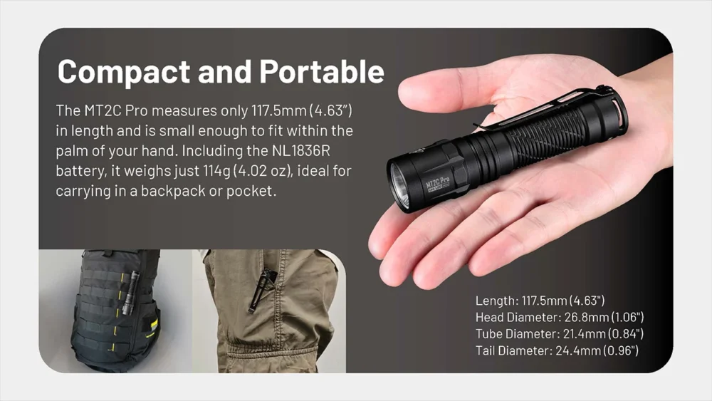 Nitecore MT2C Pro Flashlight – Model MT2C Pro