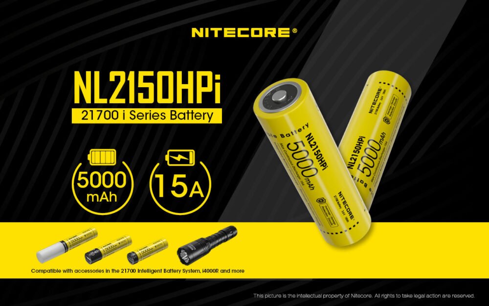 Nitecore NL2150HPi – Micro-USB Rechargeable 21700 Li-ion Battery 5000mAh