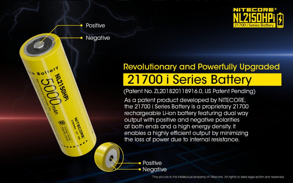 Nitecore NL2150HPi – Micro-USB Rechargeable 21700 Li-ion Battery 5000mAh