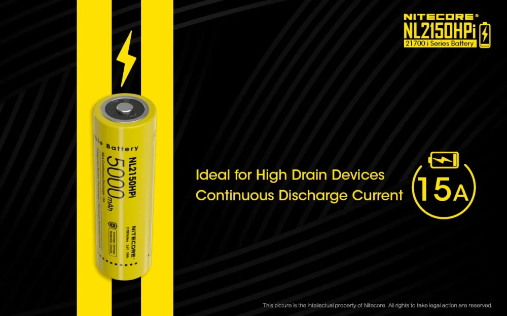 Nitecore NL2150HPi – Micro-USB Rechargeable 21700 Li-ion Battery 5000mAh