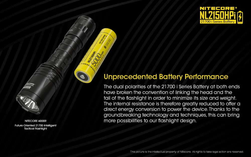 Nitecore NL2150HPi – Micro-USB Rechargeable 21700 Li-ion Battery 5000mAh