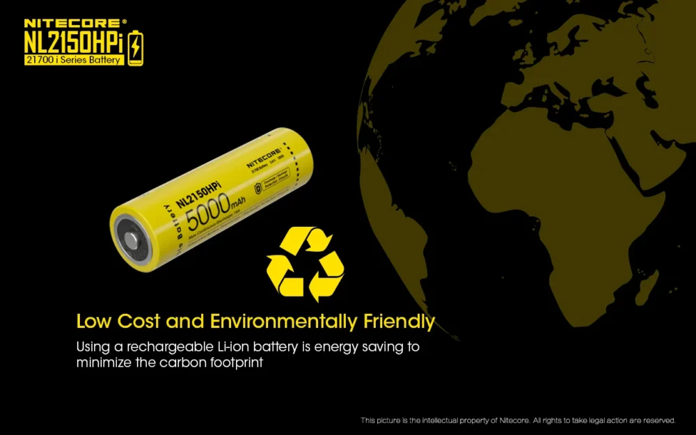 Nitecore NL2150HPi – Micro-USB Rechargeable 21700 Li-ion Battery 5000mAh
