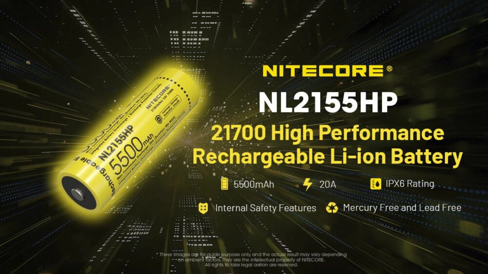 Nitecore NL2155HP – Rechargeable 21700 Li-ion Battery (5500mAh, 3.6V)