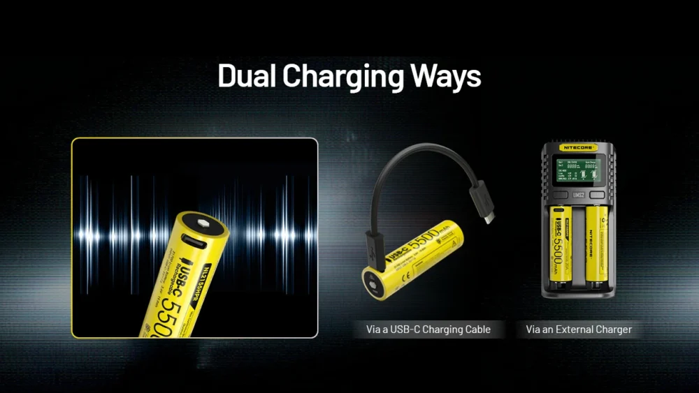 Nitecore NL2155HPR – USB Rechargeable 21700 Li-ion Battery (5,500mAh)