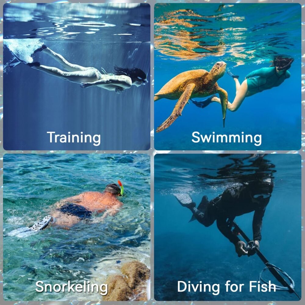 Swim Training Fins - Black - Short-Blade Silicone Flippers