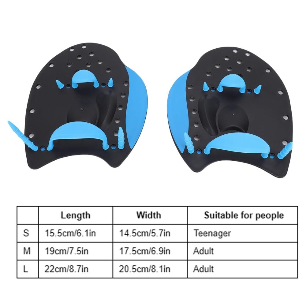 Swimming Hand Paddles - Ergonomic PP Paddles with Silicone Straps