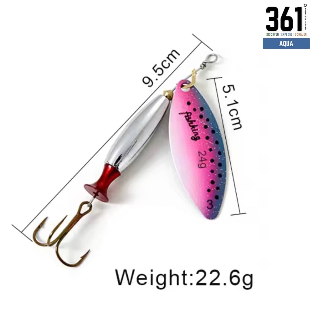 FISHKING Spinner Bait – Size 3, 22.5g Metal Lure with Treble Hook