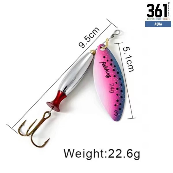 FISHKING Spinner Bait – Size 3, 22.5g Metal Lure with Treble Hook