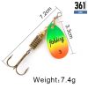 FISHKING Spinner Bait – Size 3, 7.4g Metal Lure with Treble Hook