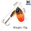 FISHKING Spinner Bait – Size 5, 15g Metal Lure with Treble Hook