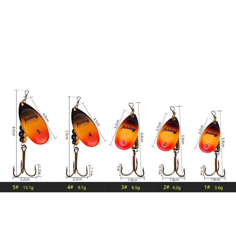 FISHKING Spinner Bait 15 g - Metal Spinner with Treble Hook