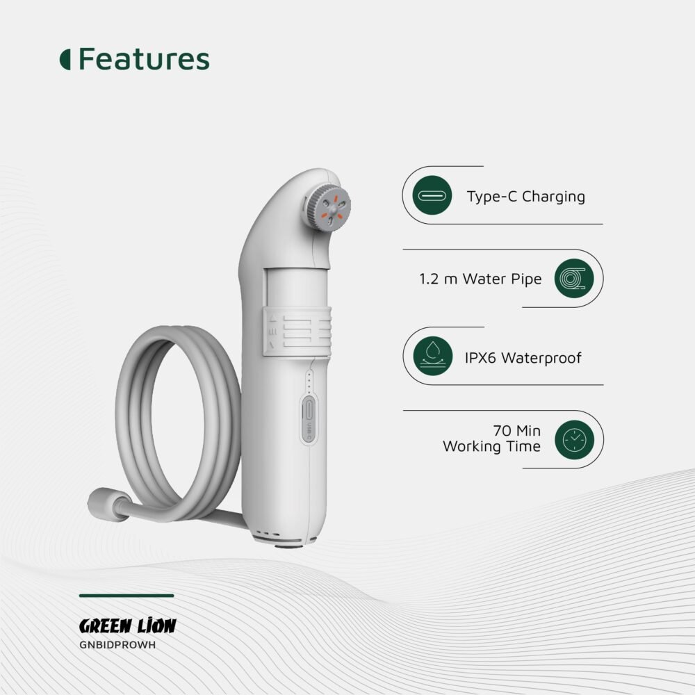 Green Lion Bidet Pro - Rechargeable Portable Bidet, IPX6, USB-C