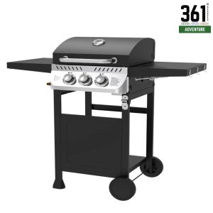 Multi-Function 2 Burner Gas BBQ Grill with Side Burner & Wheels