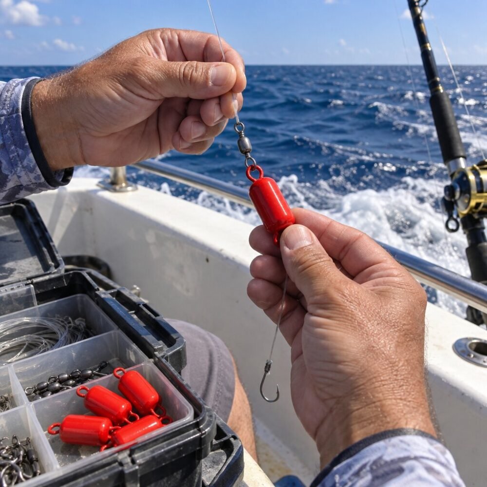 Red Painted Lead Fishing Sinker