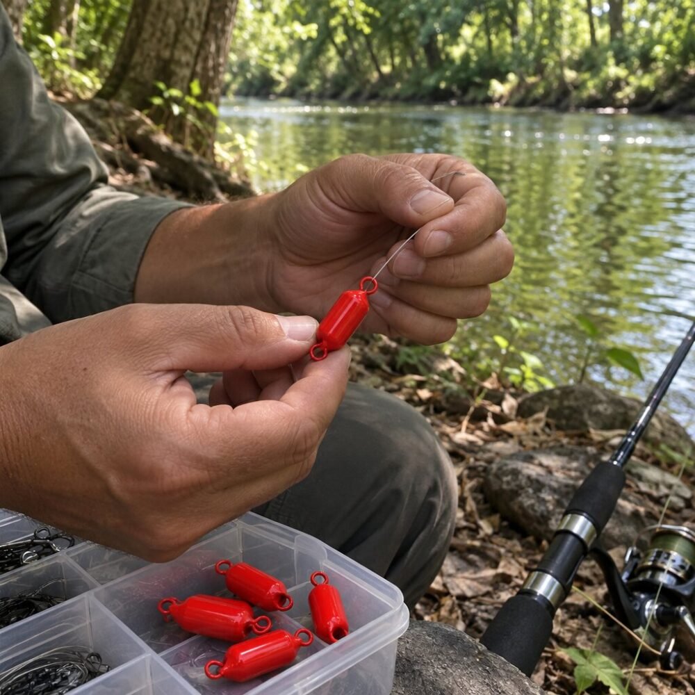 Red Painted Lead Fishing Sinker