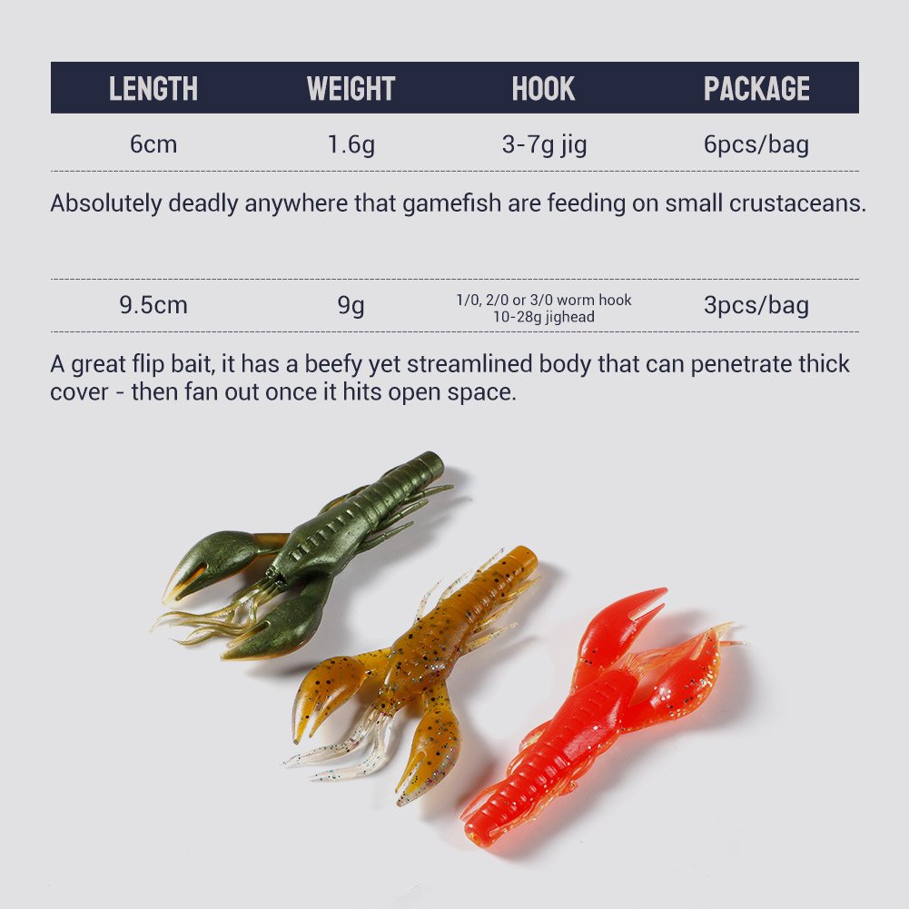 Noeby 5499 Alive Craws 4 in Soft Lure - 9.5 cm, 9 g