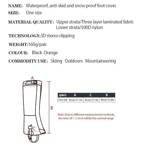 Waterproof Leg Gaiters for Hiking & Hunting – Lightweight Boot Protection