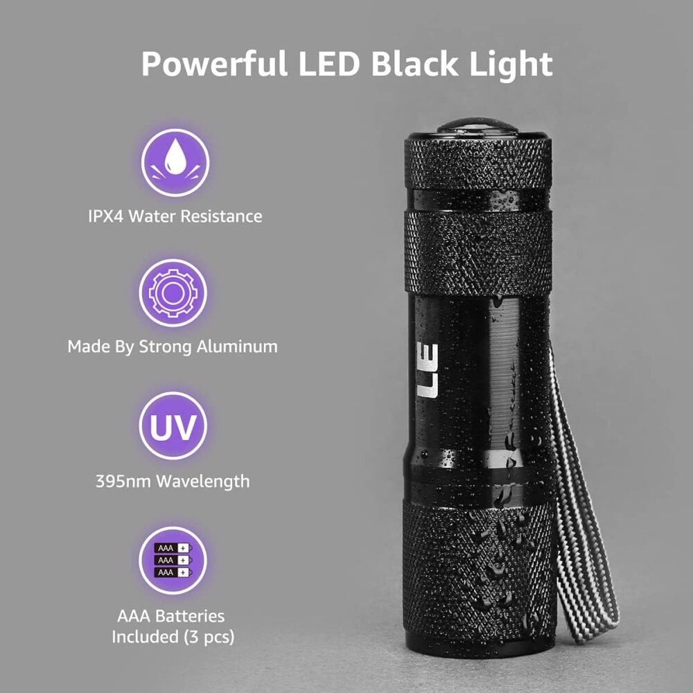 Lepro Small UV Blacklight Flashlight