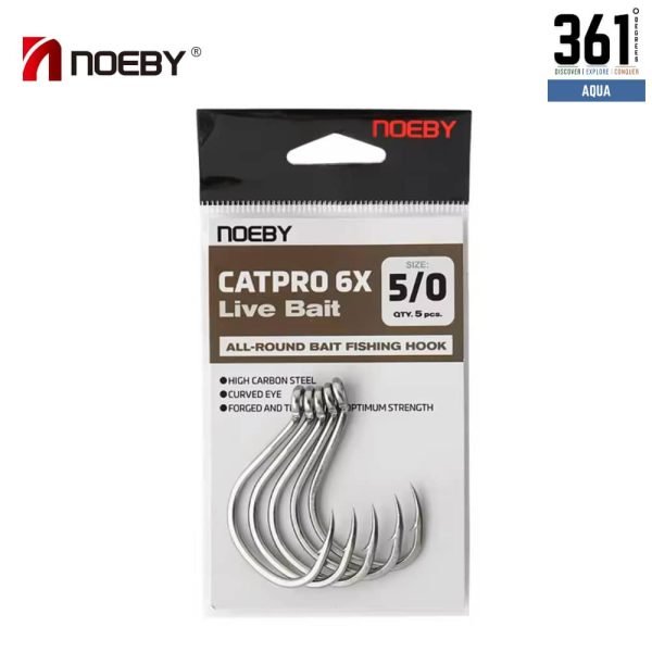 Noeby CatPro 6X Single Hook – Size 5/0 Heavy Duty Saltwater Hook