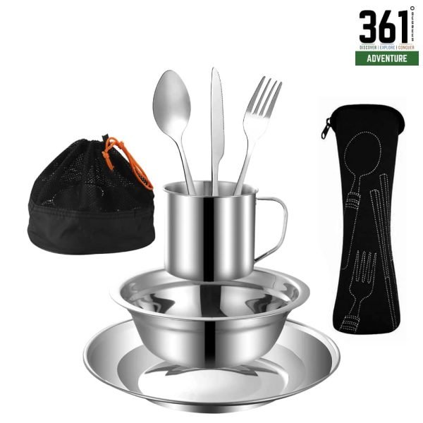 Outdoor Camping Cutlery Set for 1 Person