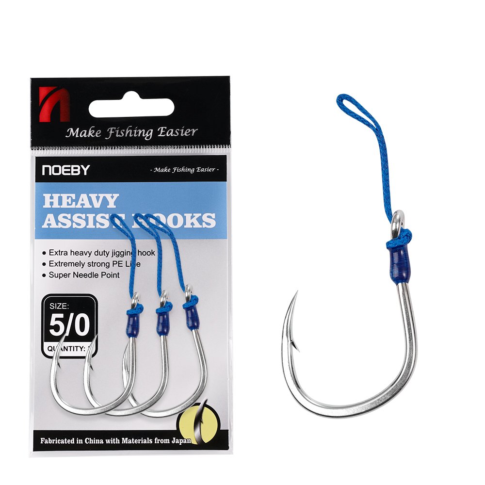 Noeby 8062-5X Single HD Assist Hook - Pre-Tied, Heavy Duty