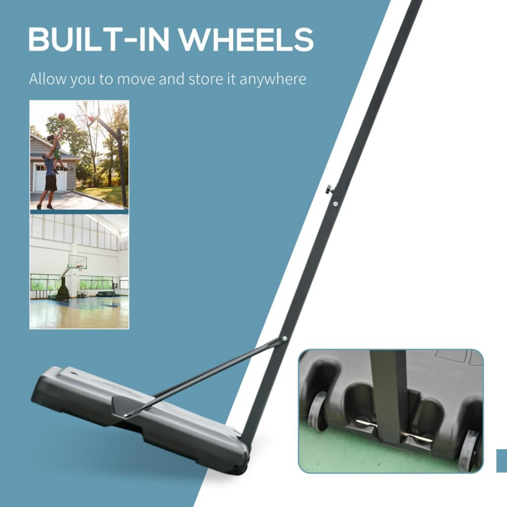 Portable 10 ft Basketball Hoop Set - Adjustable Freestanding Stand with Wheels