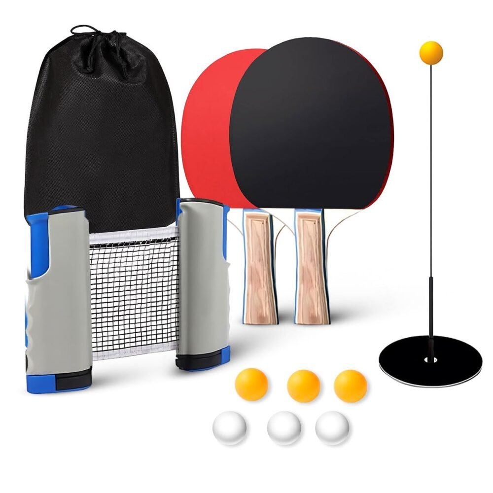 Portable Table Tennis Paddle Set – Retractable Ping Pong Net