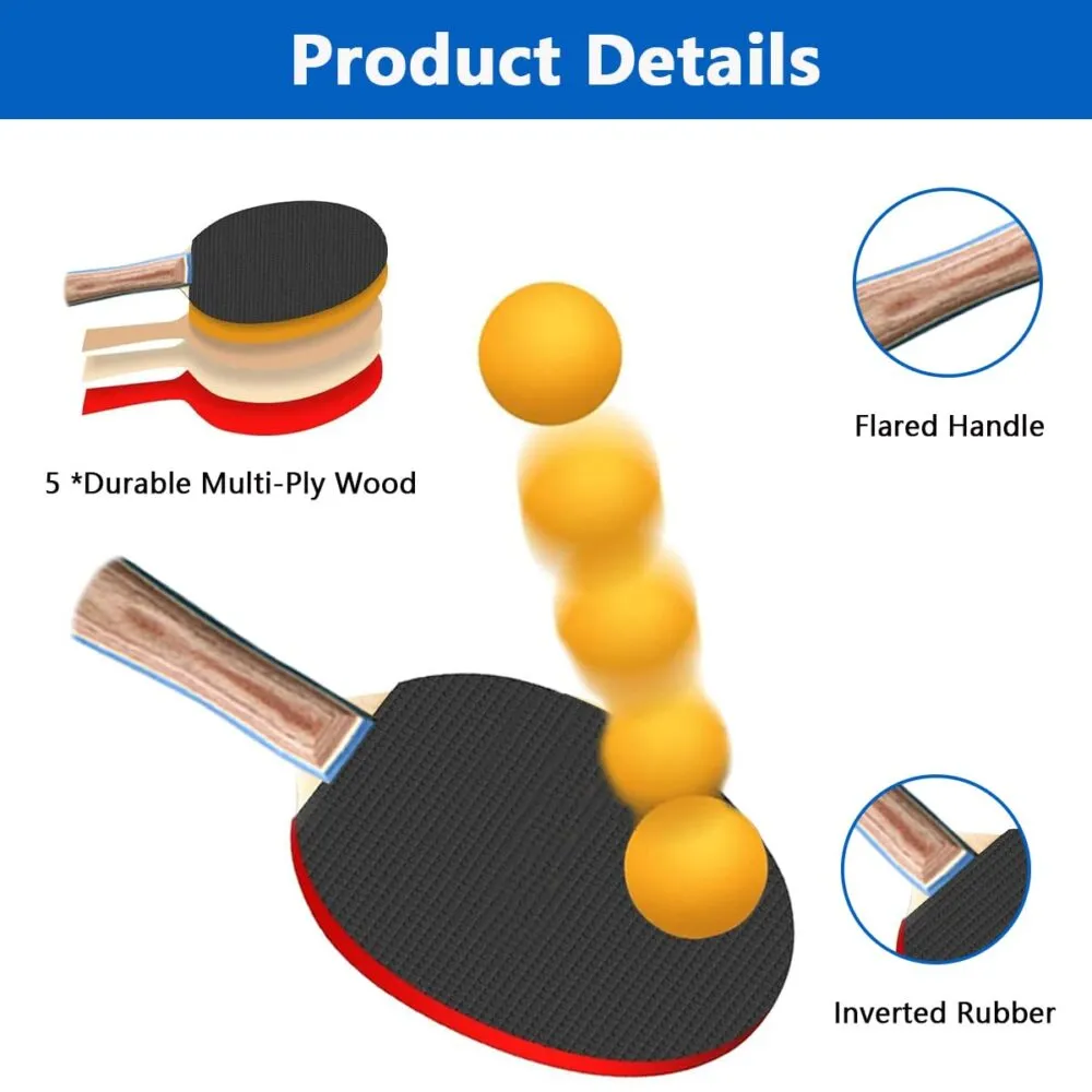 Portable Table Tennis Paddle Set – Retractable Ping Pong Net