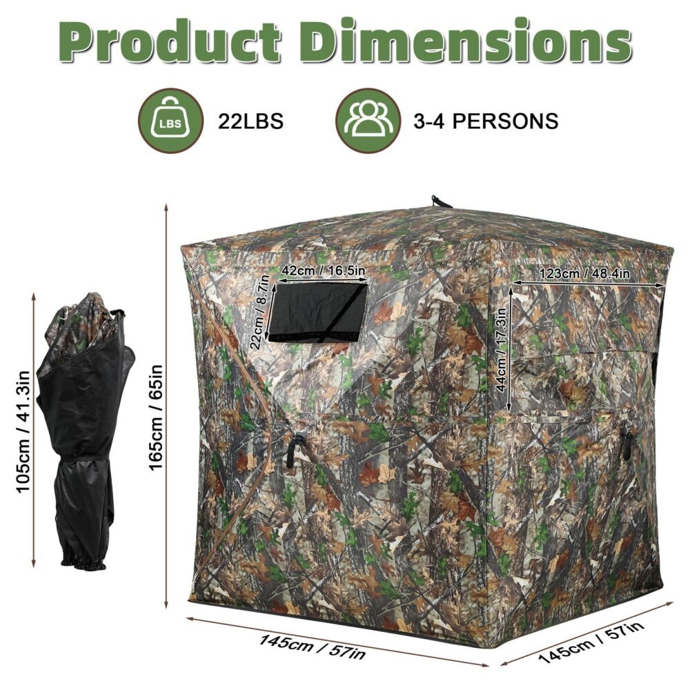 270° See-Through Hunting Blind – Pop-Up Camouflage Ground Hide