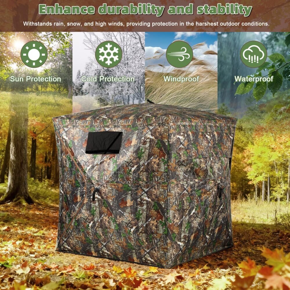 270° See-Through Hunting Blind – Pop-Up Camouflage Ground Hide