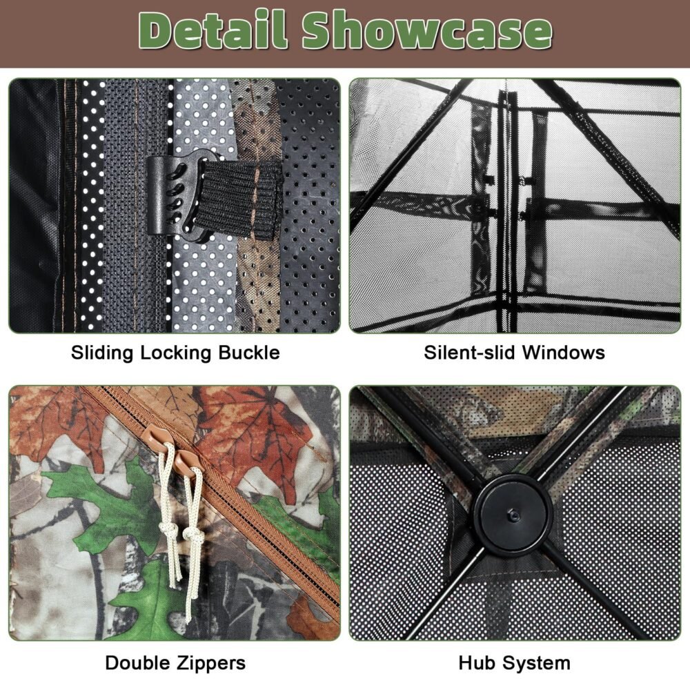 270° See-Through Hunting Blind – Pop-Up Camouflage Ground Hide
