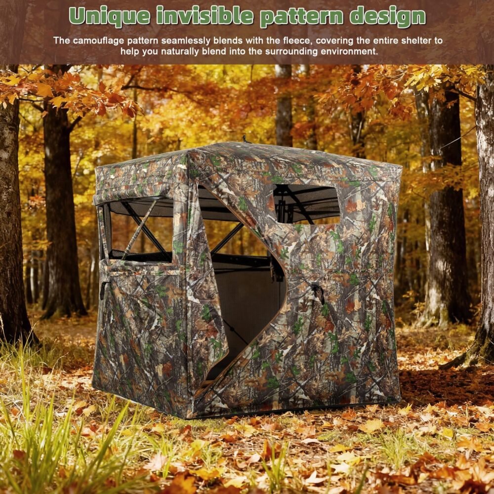 270° See-Through Hunting Blind – Pop-Up Camouflage Ground Hide