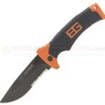 Gerber Bear Grylls Folding Sheath Knife open, with its nylon sheath