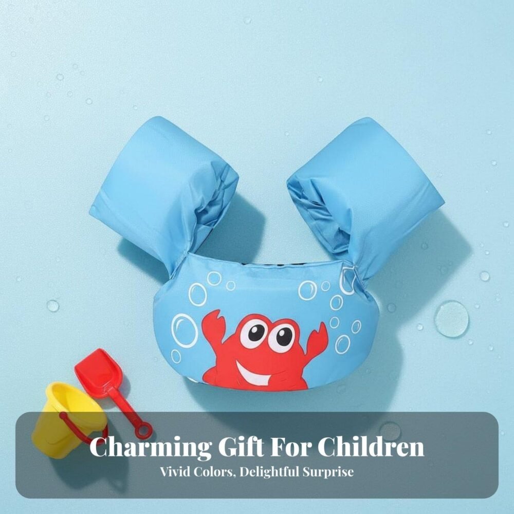 Kids Swimming Float Vest - Adjustable Training Jacket with Arm Bands