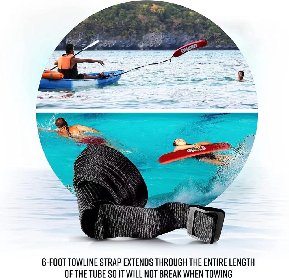 Lifeguard Rescue Tube - Closed-Cell Foam with Tow Strap and Shoulder Line