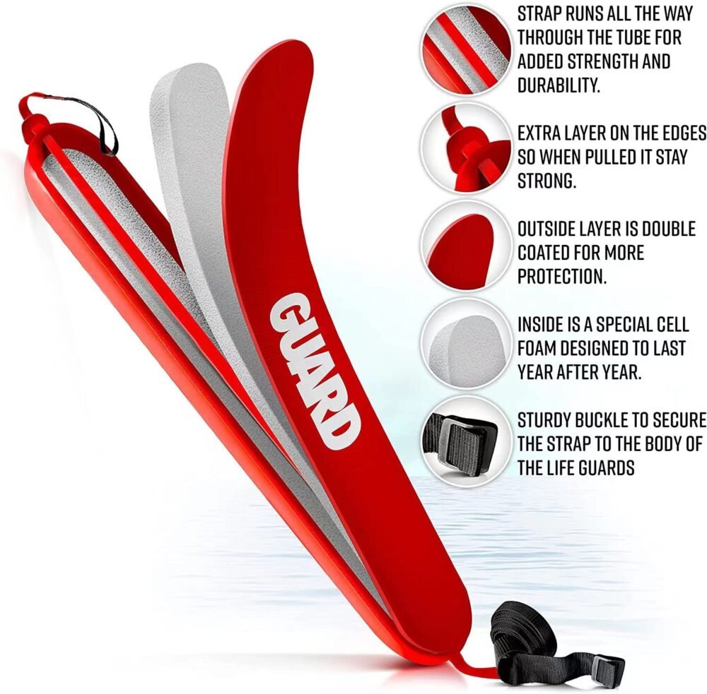Lifeguard Rescue Tube - Closed-Cell Foam with Tow Strap and Shoulder Line