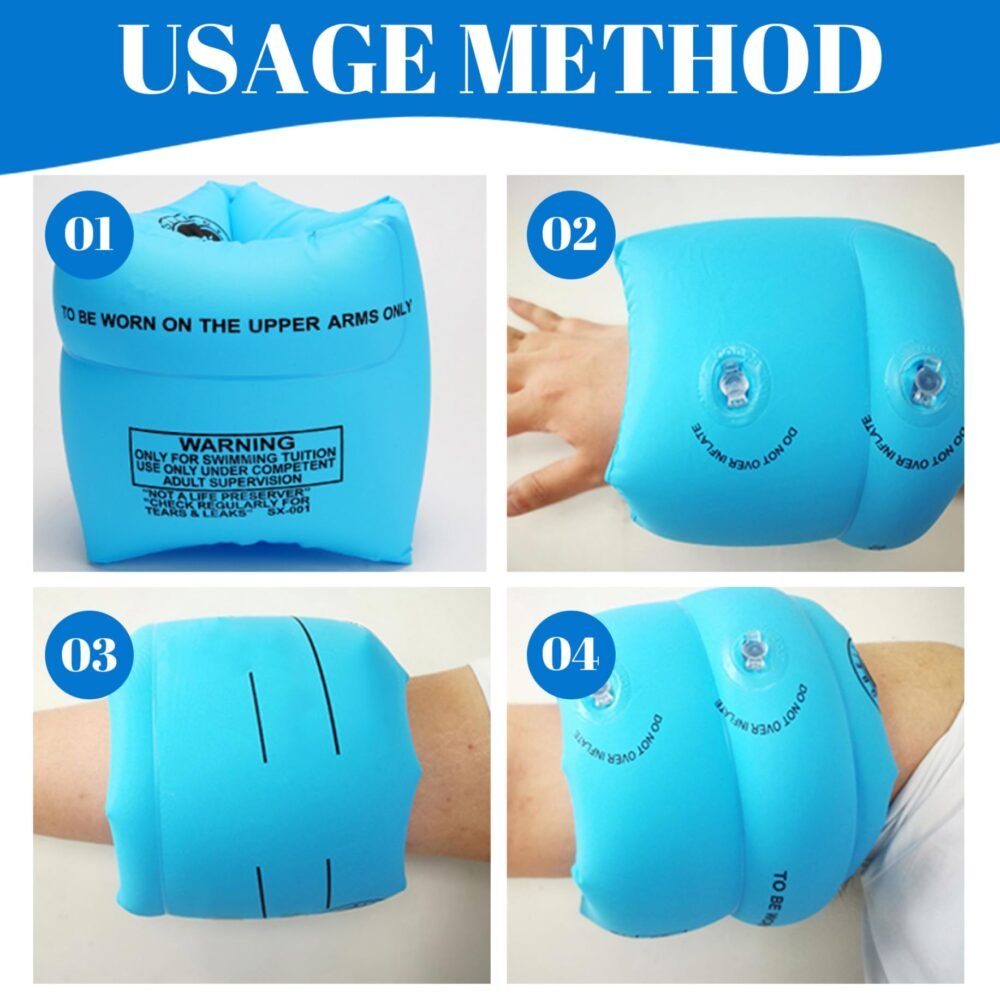 Swimming Arm Bands for Kids - Inflatable Double-Chamber Floaters