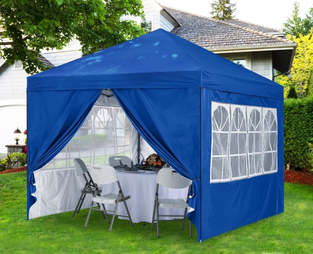 3×3m Lightweight Event Gazebo - Blue with Sides