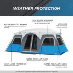 CORE 40064 lighted instant cabin tent H2O Block weather protection and taped rainfly