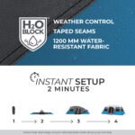 CORE 40064 lighted instant cabin tent pre-attached poles and 2 minute setup