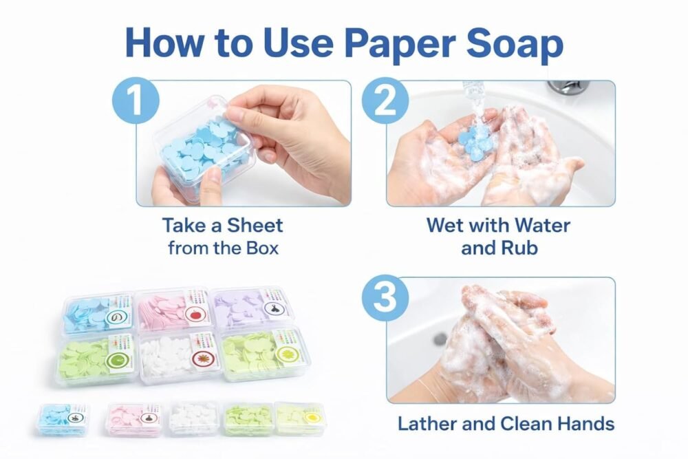 Dissolvable Hand Wash Soap Sheets - 6 Packs of Approx. 100