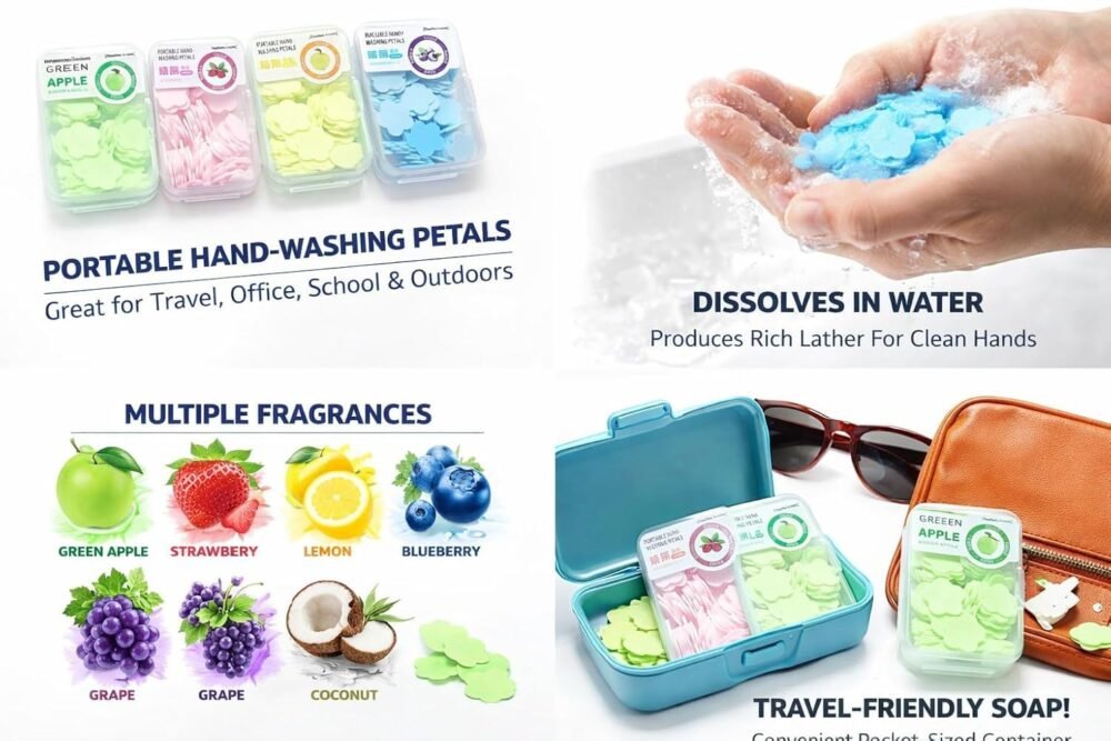 Dissolvable Hand Wash Soap Sheets - 6 Packs of Approx. 100