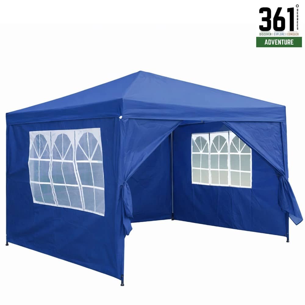 3×3m Lightweight Event Gazebo - Blue with Sides