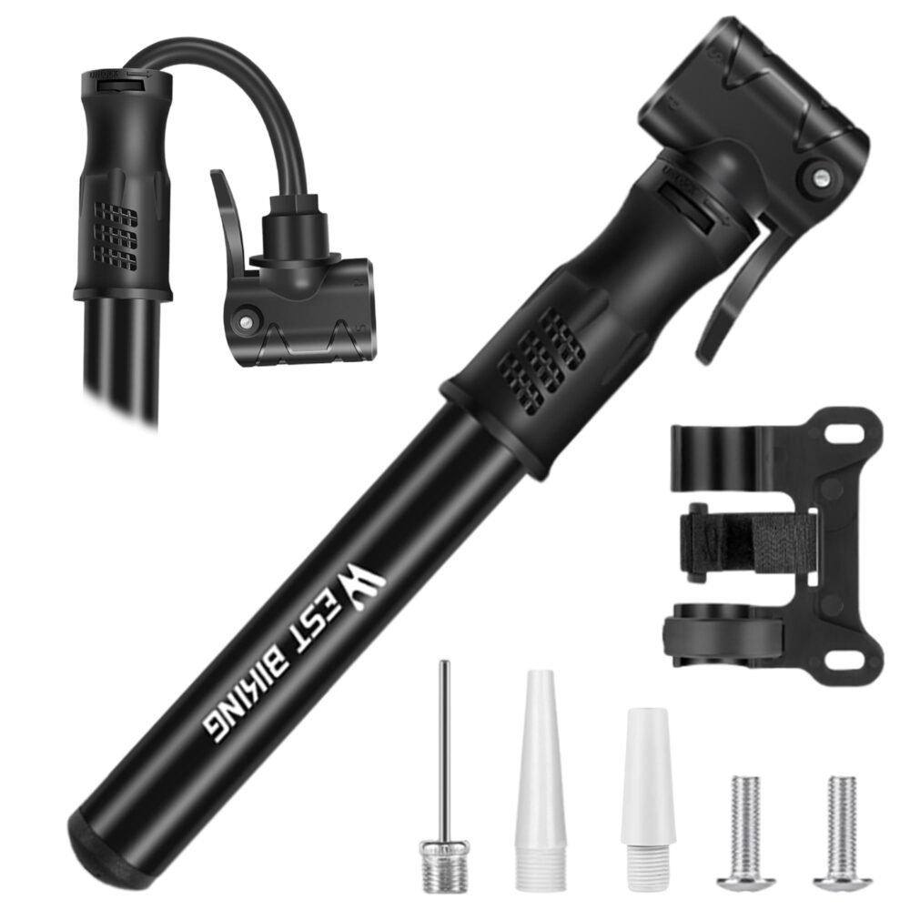 Mini Bicycle Pump – Aluminum Alloy Portable Bike Tyre Pump for Presta & Schrader Valves